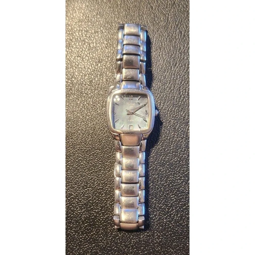 Vintage Ladies Silver Tone Keenan Watch Blue/gray Face- New Battery